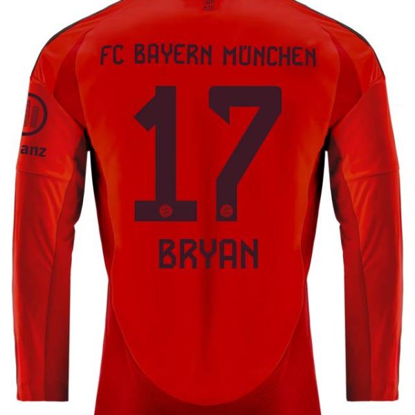 Bayern Munich men long sleeve jersey home 24-25 – 17 bryan zaragoza Jersey - Premium Fan Gear