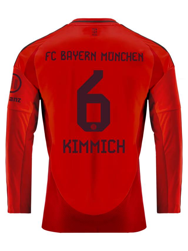 Bayern Munich men long sleeve jersey home 24-25 – 6 joshua kimmich Jersey - Premium Fan Gear