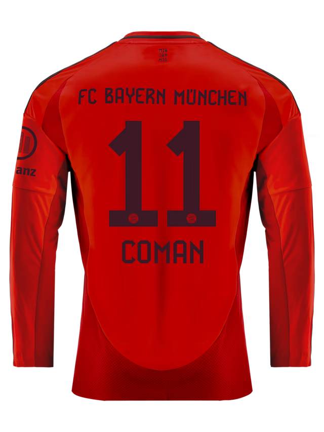 Bayern Munich men long sleeve jersey home 24-25 – 11 kingsley coman Jersey - Premium Fan Gear