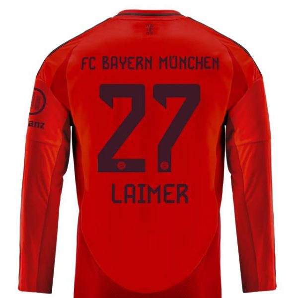 Bayern Munich kids long sleeve jersey home 24-25 – 27 konrad laimer Jersey - Premium Fan Gear
