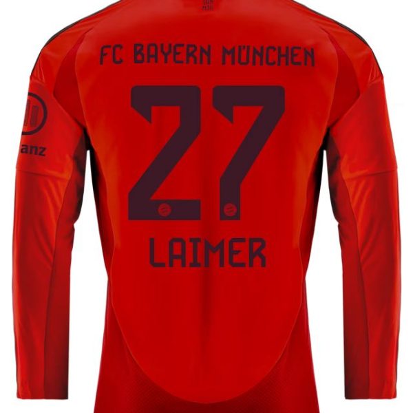 Bayern Munich men long sleeve jersey home 24-25 – 27 konrad laimer Jersey - Premium Fan Gear