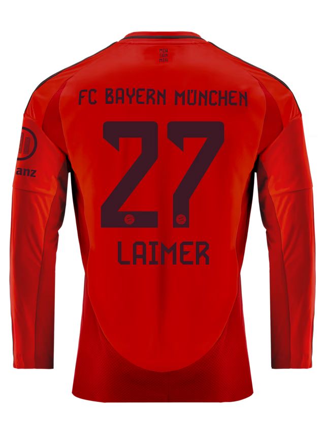 Bayern Munich men long sleeve jersey home 24-25 – 27 konrad laimer Jersey - Premium Fan Gear