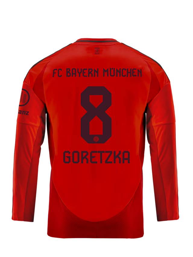Bayern Munich kids long sleeve jersey home 24-25 – 8 leon goretzka Jersey - Premium Fan Gear