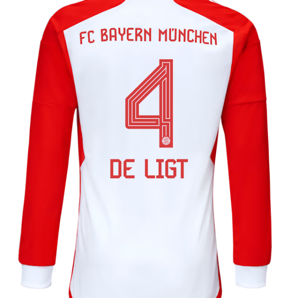 Bayern Munich men long sleeve jersey home 23-24 – 4 matthijs de ligt Jersey - Premium Fan Gear