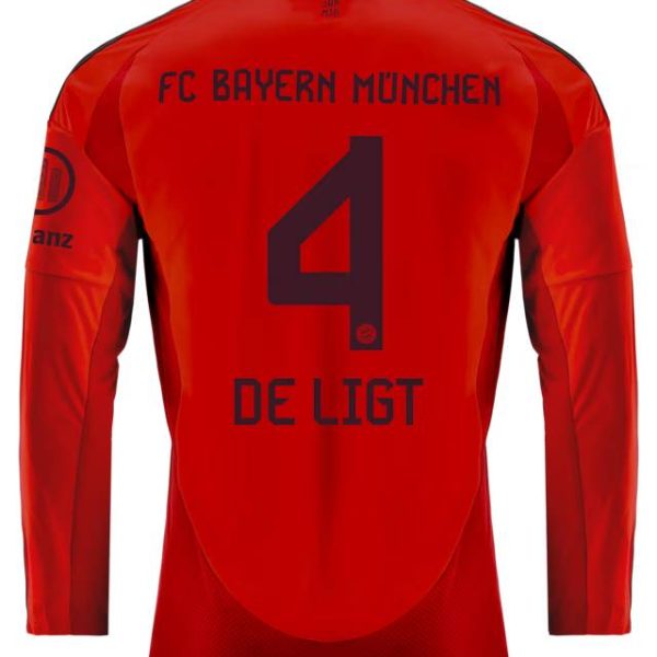 Bayern Munich men long sleeve jersey home 24-25 – 4 matthijs de ligt Jersey - Premium Fan Gear
