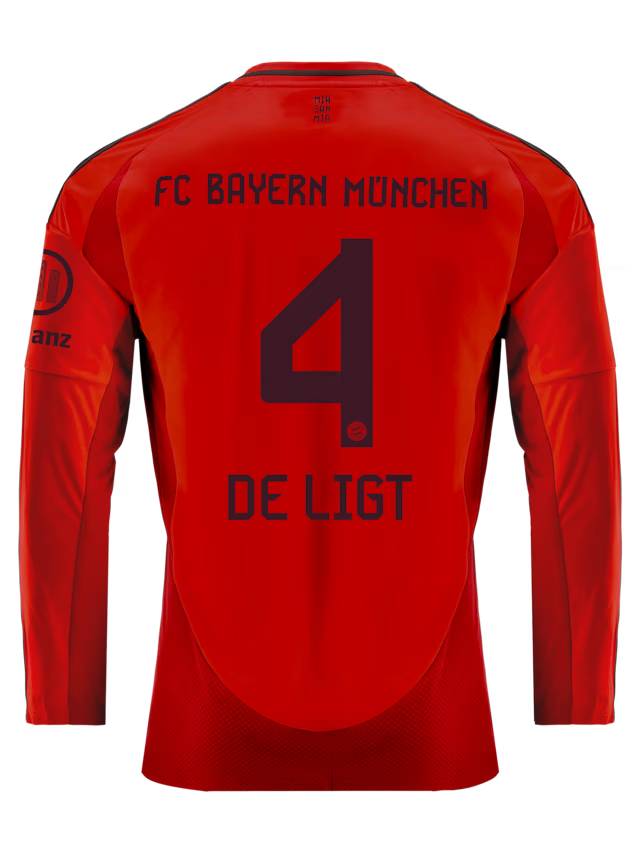 Bayern Munich men long sleeve jersey home 24-25 – 4 matthijs de ligt Jersey - Premium Fan Gear