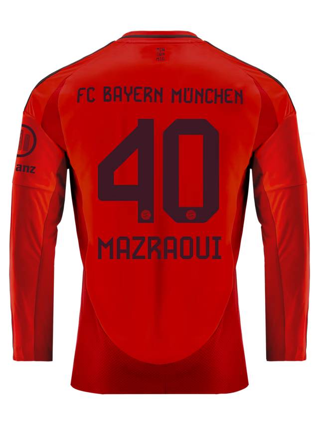 Bayern Munich men long sleeve jersey home 24-25 – 40 noussair mazraoui Jersey - Premium Fan Gear