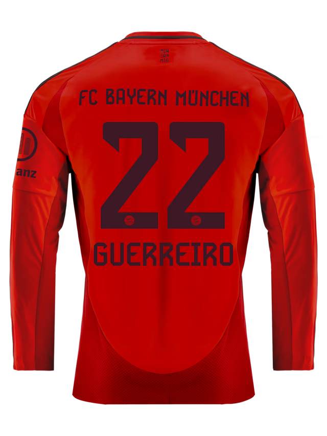 Bayern Munich men long sleeve jersey home 24-25 – 22 raphaël guerreiro Jersey - Premium Fan Gear