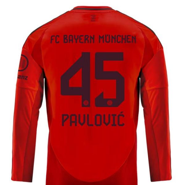 Bayern Munich kids long sleeve jersey home 24-25 – 45 aleksandar pavlović Jersey - Premium Fan Gear