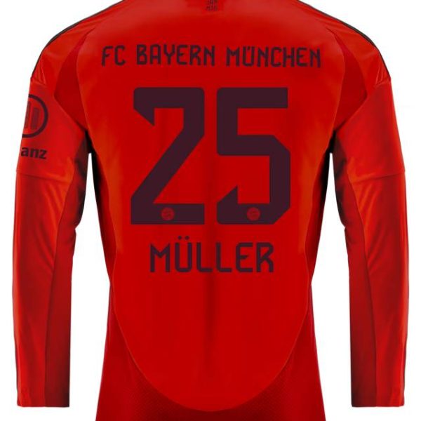 Bayern Munich men long sleeve jersey home 24-25 – 25 thomas müller Jersey - Premium Fan Gear